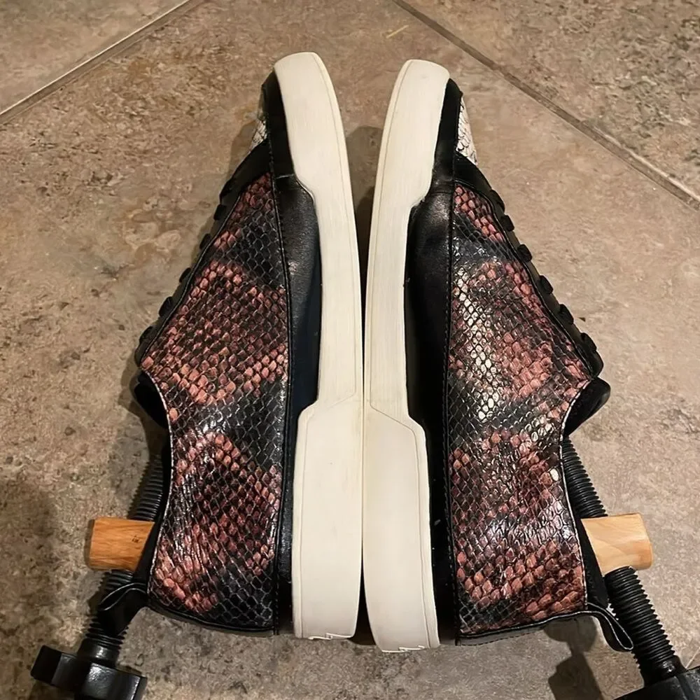 27Edit Naturalizer Valarie Leather Snake Print Sneaker Shoes Womens Size 9M